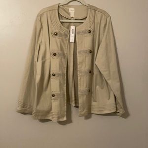 Chicos size 3 military jacket and beige